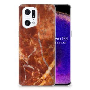 OPPO Find X5 Pro TPU Siliconen Hoesje Marmer Bruin