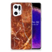 OPPO Find X5 Pro TPU Siliconen Hoesje Marmer Bruin - thumbnail