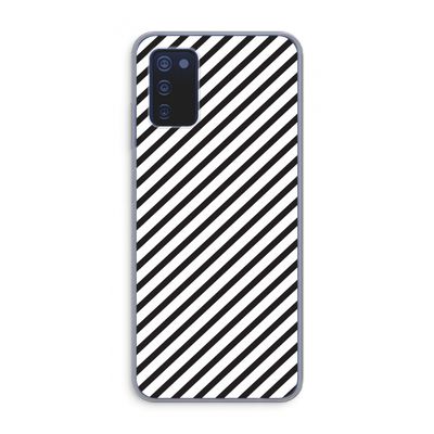 Strepen zwart-wit: Samsung Galaxy A03s Transparant Hoesje