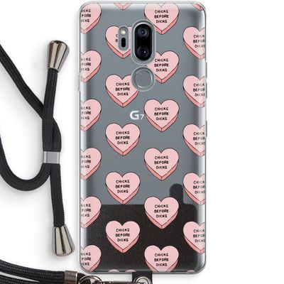 Chicks before dicks: LG G7 Thinq Transparant Hoesje met koord
