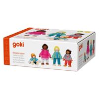 Goki flexibele poppen interculturele familie, 4st.
