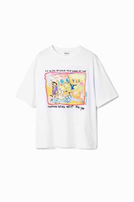 Fauv gebreid T-shirt - WHITE - M