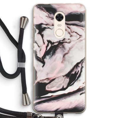 Roze stroom: Xiaomi Redmi 5 Transparant Hoesje met koord