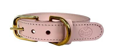 SAZZZ HALSBAND HOND BRAVEHEART CLASSIC LEER LICHTROZE 32-39x2,5 CM