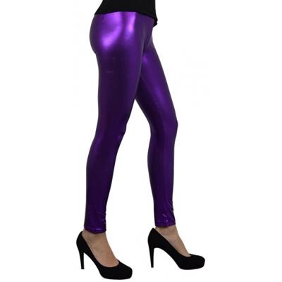 Carnaval legging - Metallic paars - aansluitend model