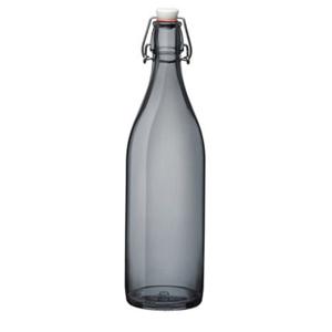 Bormioli rocco waterfles met beugeldop - grijs transparant - 1000 ml - Giara home deco fles   -