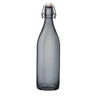 Bormioli rocco waterfles met beugeldop - grijs transparant - 1000 ml - Giara home deco fles   -