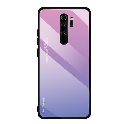 Voor Xiaomi Redmi Note 8 Pro gradiënt kleur glas geval (licht paars)