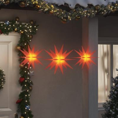 VidaXL Kerstlampen met led&apos;s 3 st inklapbaar rood