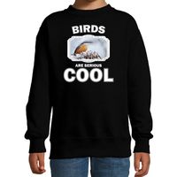 Sweater birds are serious cool zwart kinderen - vogels/ boomklever vogel trui