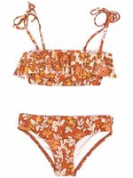 ZIMMERMANN Kids bikini volanté à fleurs - Orange - thumbnail