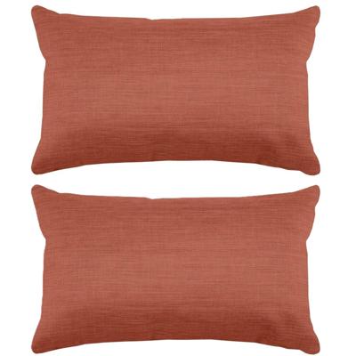 Stof Textile sierkussen Bea - 2x - terracotta - 30 x 50 cm - bank kussens - polyester