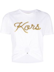 Michael Michael Kors t-shirt froncé à logo imprimé - Blanc