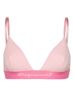 DSQUARED2 brassière de sport à bande logo - Rose