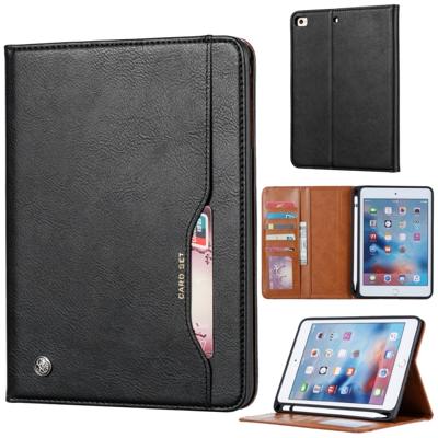 Kneed huid textuur horizontale Flip lederen case voor iPad mini 2019 met fotolijst & houder & card slots & portemonnee & pen slot (zwart)