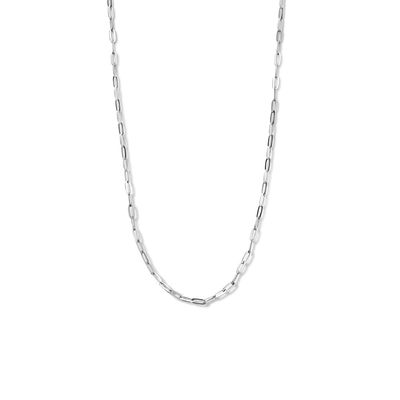 Ketting Paperclip Plat zilver 2,4 mm 40 + 4 cm