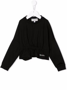 Simonetta blouse à logo strassé - Noir