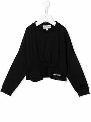 Simonetta blouse à logo strassé - Noir