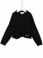 Simonetta blouse à logo strassé - Noir