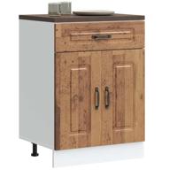 Keuken onderkast Kalmar bewerkt hout oud houtkleurig