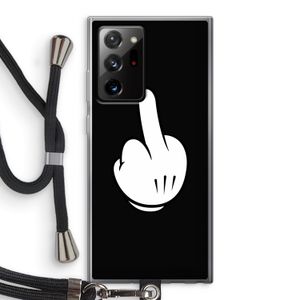 Middle finger black: Samsung Galaxy Note 20 Ultra / Note 20 Ultra 5G Transparant Hoesje met koord