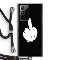 Middle finger black: Samsung Galaxy Note 20 Ultra / Note 20 Ultra 5G Transparant Hoesje met koord
