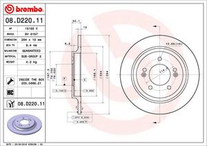 Remschijf BREMBO, Remschijftype: Massief, u.a. für KIA, Hyundai