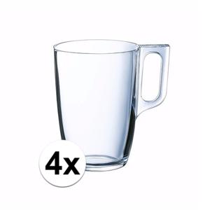 Thee glas/thee beker Kenstington - 4x - transparant - glas - 320 ml