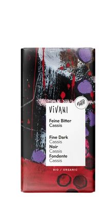 Vivani Chocolade puur met cassis bio (100 gr)