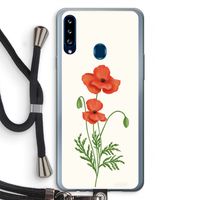 Red poppy: Samsung Galaxy A20s Transparant Hoesje met koord