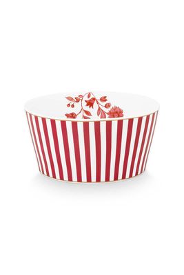 Pip Studio Royal Stripes Kom Donkerroze 12cm