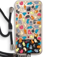 Kleurrijke katten: Samsung Galaxy J3 (2016) Transparant Hoesje met koord