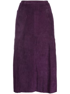 PAULA jupe mi-longue en daim à design à empiècements - Violet