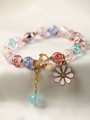 Kleurrijk Kristal Madeliefje Armband