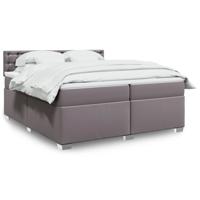 Boxspring met matras kunstleer grijs 200x200 cm