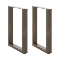 Eettafelpoten 2 st U-vormig 70x(72-73) cm staal naturel