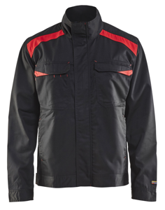 Blåkläder Industriejack. Ongevoerd 40541800 | Zwart/Rood | Maat M - 7330509357446