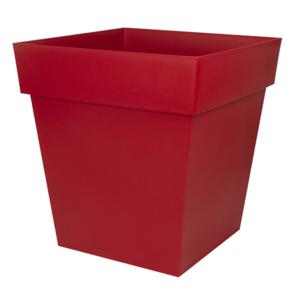EDA Bloempot Toscane vierkant - kunststof - rood - L32 x B32 x H32 cm - 22L - plantenpot