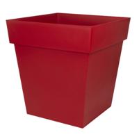 EDA Bloempot Toscane vierkant - kunststof - rood - L32 x B32 x H32 cm - 22L - plantenpot