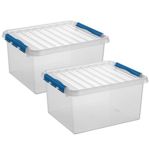 2x stuks opberg box/opbergdoos 36 liter 50 x 40 x 26 cm kunststof