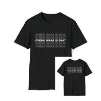 T-shirt regular zwart - Overal waar jij gaat - logo voor en achter