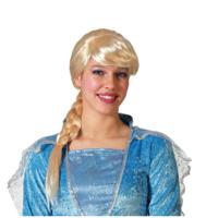 Verkleedpruik Dames - Blond - Met lange vlecht/staart - lang haar - Beroemdheid - Prinses Elsa