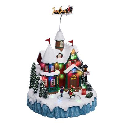 Kerstdorp kerst tafereel - met muziek, beweging en led verlichting - 23 x 21 x 34,5 cm