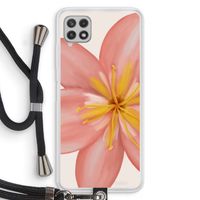 Pink Ellila Flower: Samsung Galaxy A22 4G Transparant Hoesje met koord