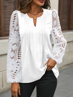 Casual Notched Blouse - thumbnail
