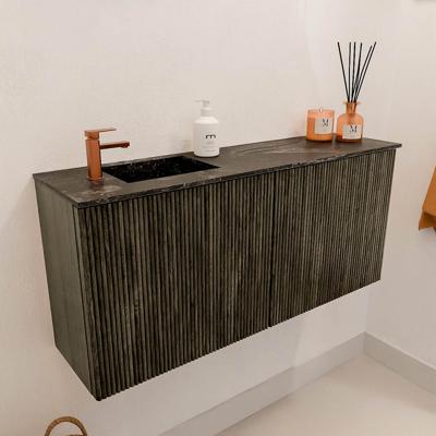 Toiletmeubel Mondiaz Joya Dlux | 90 cm | Meubelkleur Shadow | Faye wastafel Lava Wasbak Links | 1 kraangat