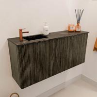 Toiletmeubel Mondiaz Joya Dlux | 90 cm | Meubelkleur Shadow | Faye wastafel Lava Wasbak Links | 1 kraangat