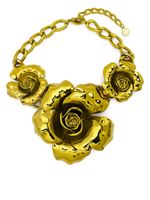 Roberto Cavalli collier à fleurs métallisées - Or
