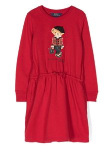 Ralph Lauren Kids robe courte à imprimé Polo Bear - Rouge