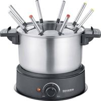 Severin 2470 Fondue 1500 W 8 fonduevorkjes RVS (geborsteld), Zwart